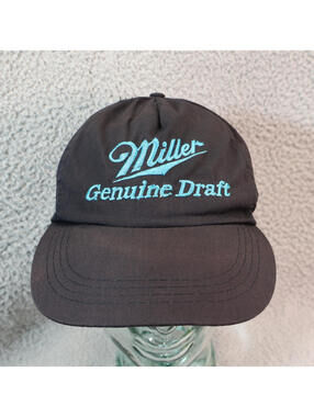 Vtg Miller Genuine Draft Beer Snapback Hat Trucker Cap 90s